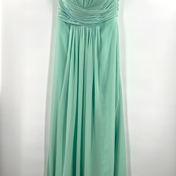 Davids bridal strap/strapless light green size 8 gown - Picture 3 of 13